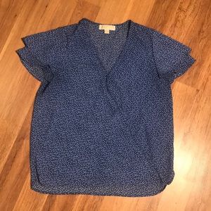 Michael Kors Blue Floral Top